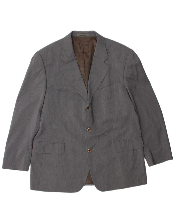 HUGO BOSS Mens 3 Button Blazer Jacket UK 40 Large Grey New Wool