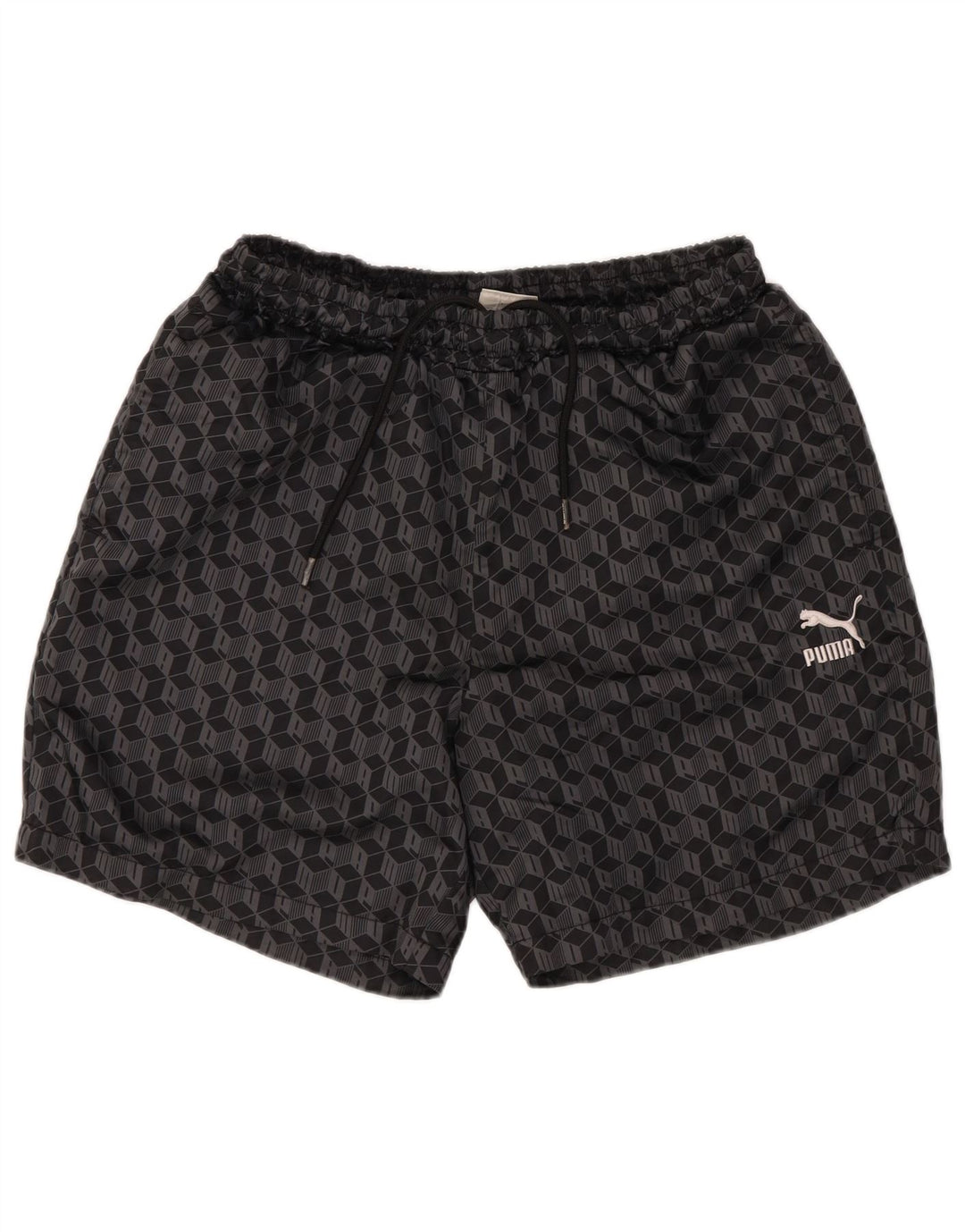 Puma Badeshorts til mænd Små sorte geometriske polyester