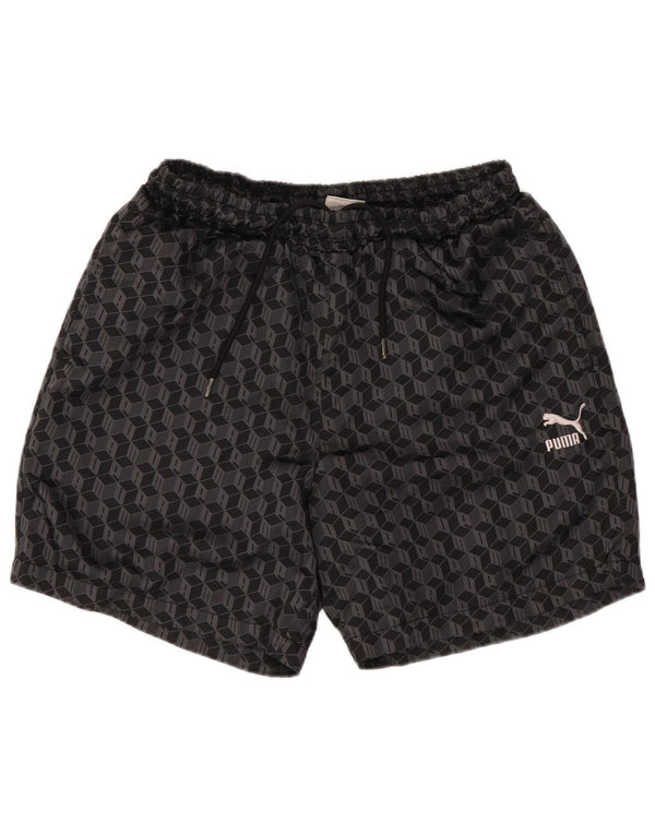 Puma Badeshorts til mænd Små sorte geometriske polyester