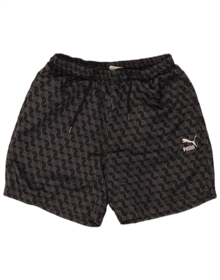 Puma Badeshorts til mænd Små sorte geometriske polyester