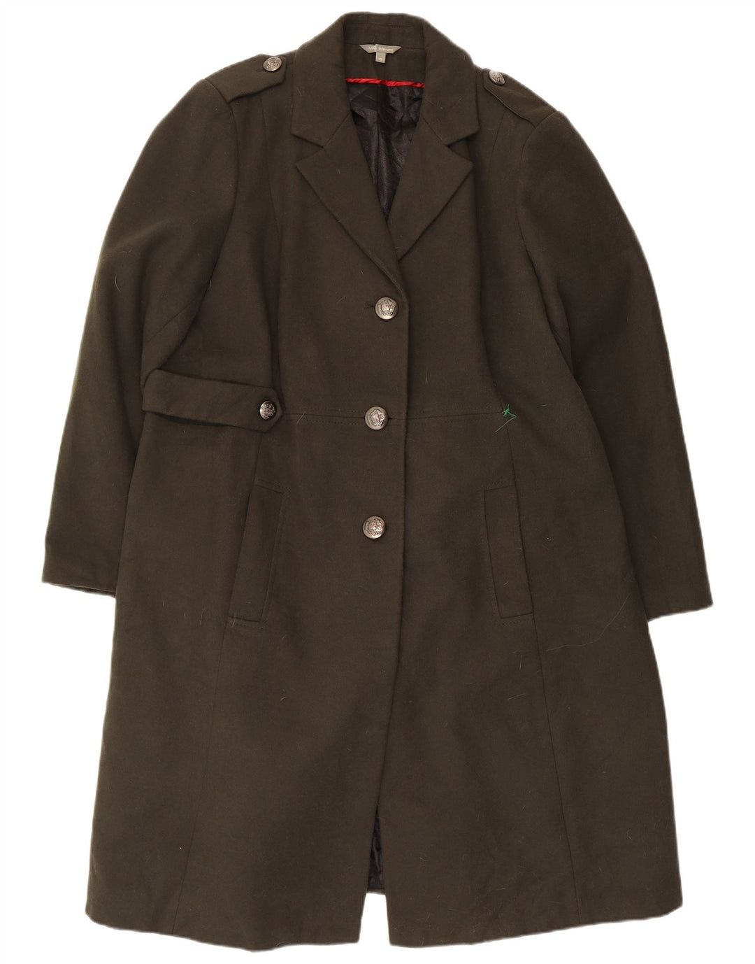 Marks & Spencer Military Overfrakke til kvinder UK 22 3XL Khaki Polyester