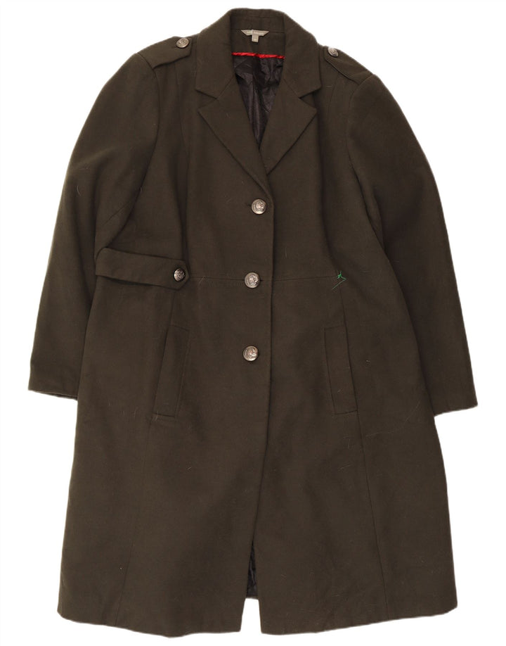 Marks & Spencer Military Overfrakke til kvinder UK 22 3XL Khaki Polyester