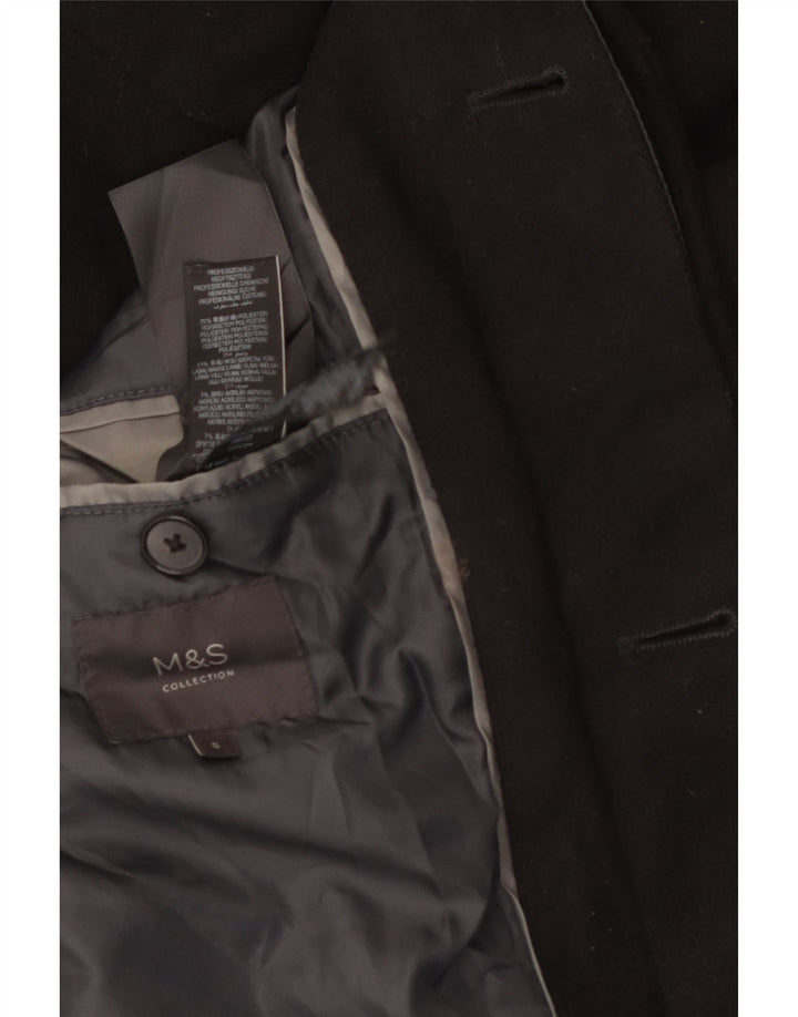 Marks & Spencer Herre Overfrakke UK 36 Small Black Polyester