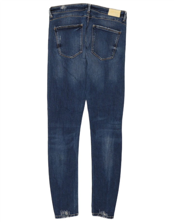 Zara Dame Distressed Skinny Jeans EU 40 Medium W30 L28 Blå