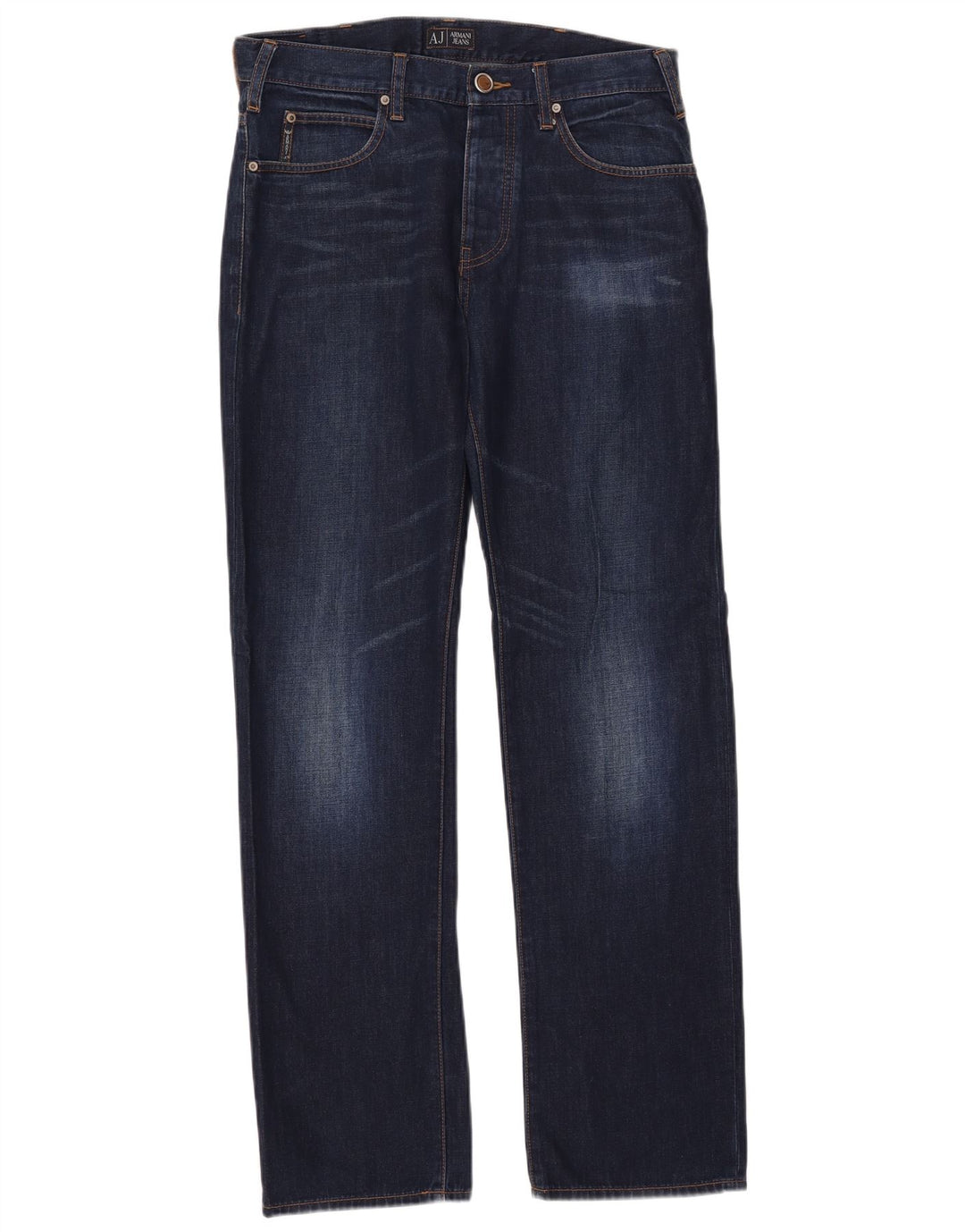 ARMANI Straight jeans til mænd W32 L32 Marineblå bomuld