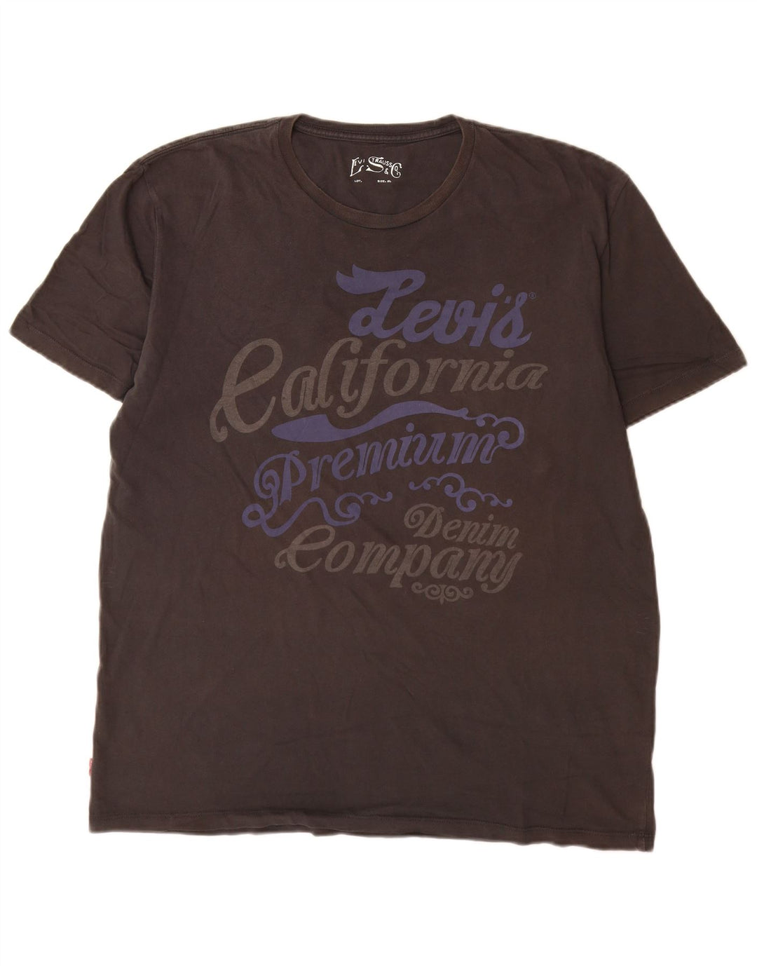 Levi's Herre grafisk T-shirt Top XL Grå Bomuld