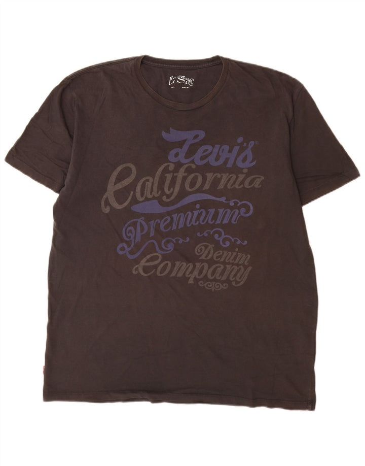 Levi's Herre grafisk T-shirt Top XL Grå Bomuld