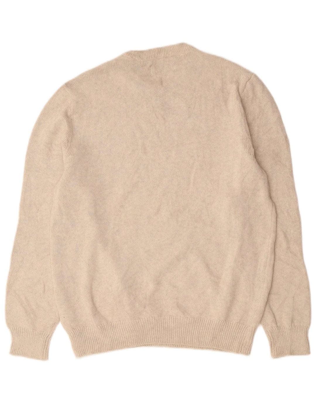Chaps Herre Crew Neck Jumper Sweater Medium Off White Bomuld
