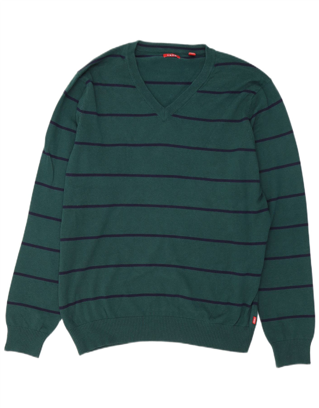 IZOD Herre V-hals sweater Stor grøn stribet bomuld