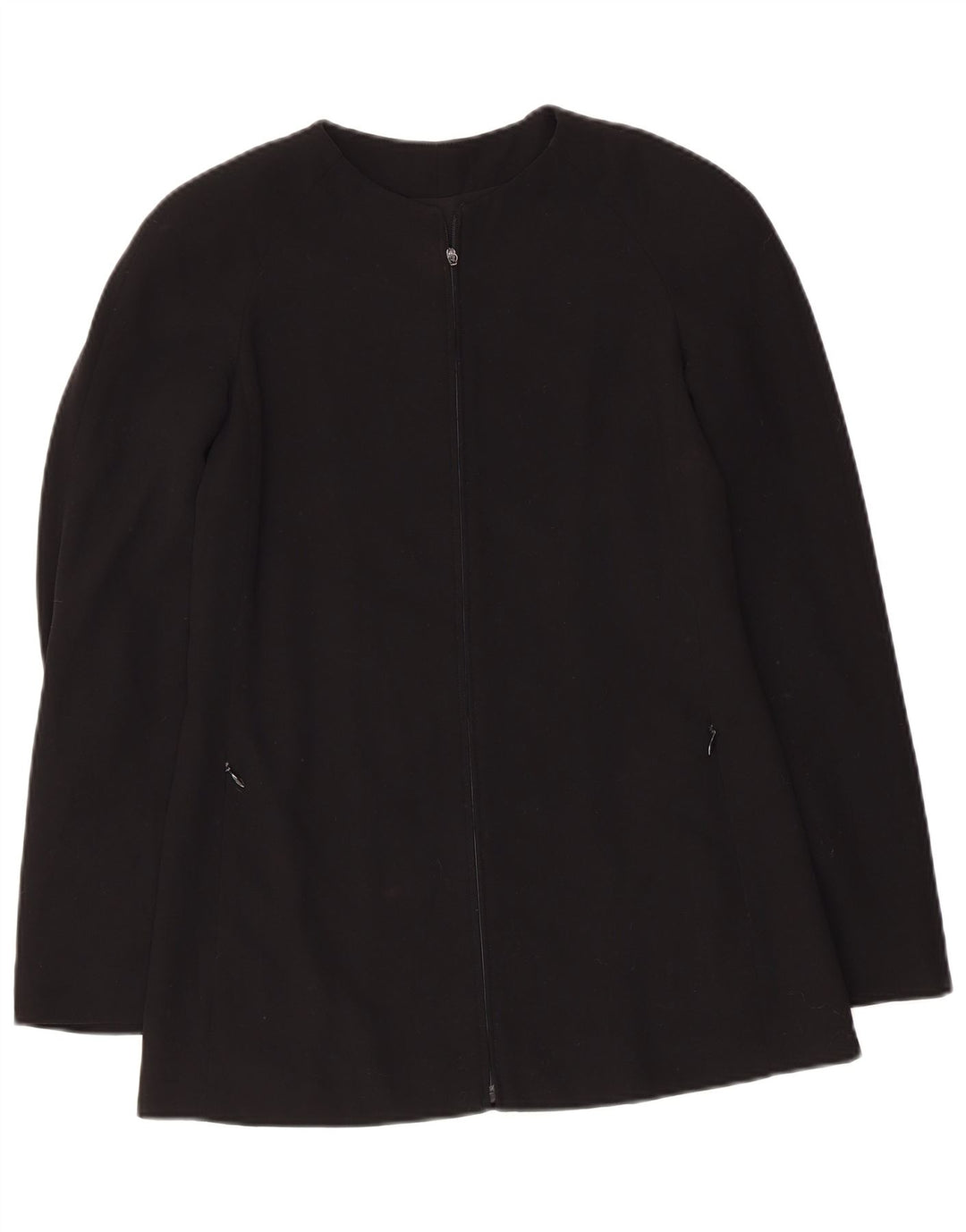 Giorgio Armani Dame Blazerjakke med fuld lynlås IT 38 XS Sort Virgin Wool