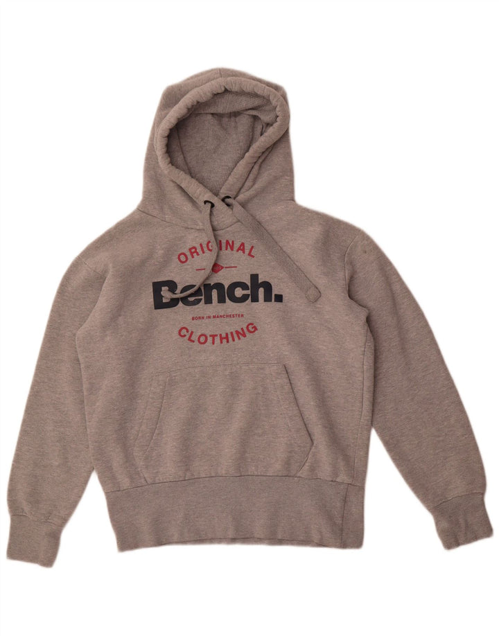 Bænk, grafisk hættetrøje til kvinder, UK 12 Medium Grey Flecked Bomuld