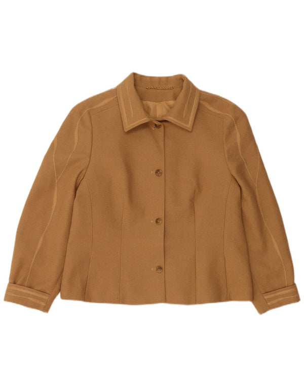 COJANA Dame 4-knaps blazerjakke UK 16 Stor beige uld