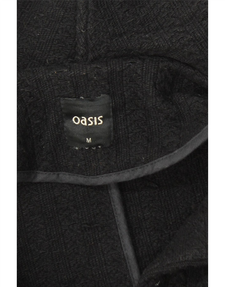 Oasis Womens Longline Cardigan Sweater UK 12 Medium Black Wool