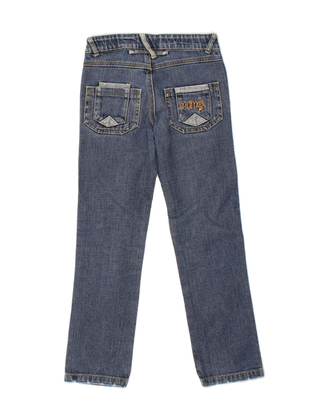BRUMS Boys Straight Jeans 7-8 Years Small W23 L23 Blue Cotton Vintage Brums and Second-Hand Brums from Messina Hembry 
