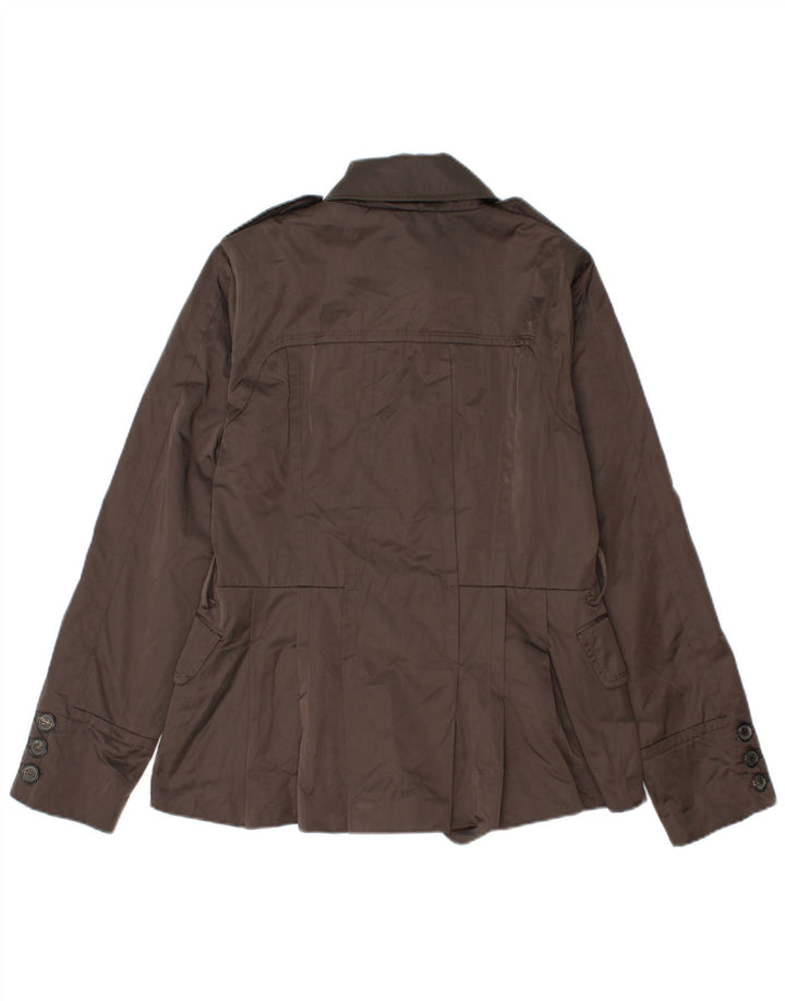 Zara Womens Pea Coat UK 14 Medium Brown Polyester