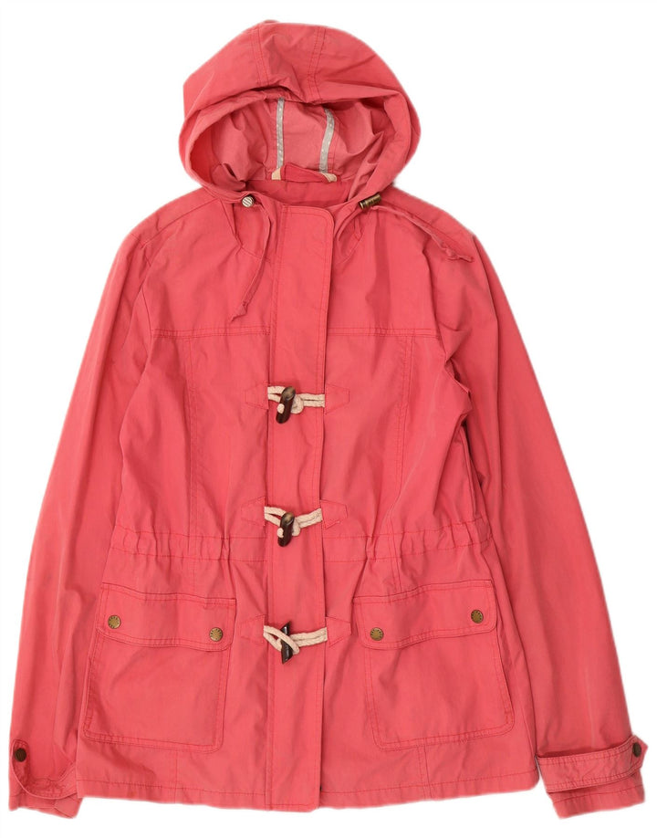 Fat Face Dame Hætte Duffle Jacket UK 10 Small Pink Bomuld