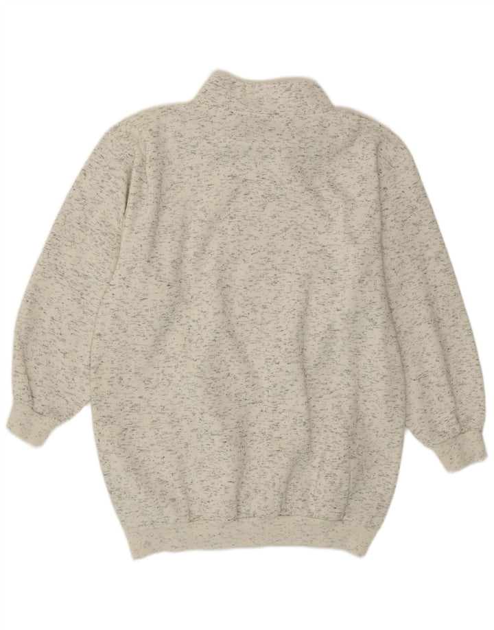HELLINE Sweatshirt Jumper til kvinder UK 16/18 XL Hvid Flecked Bomuld
