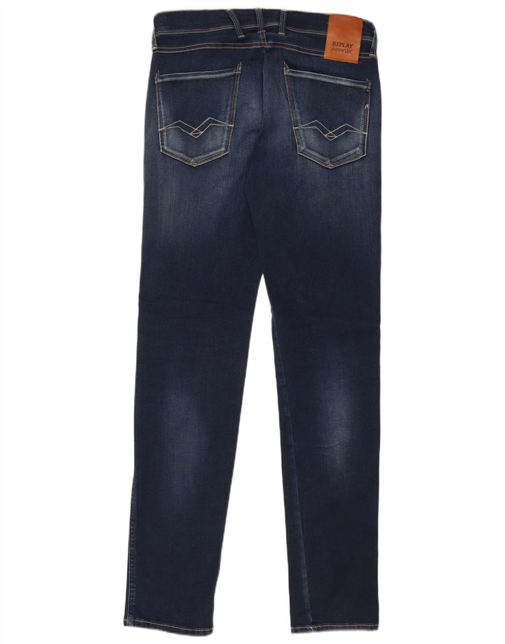 REPLAY Dame Anbass Slim Jeans W30 L32 Marineblå Bomuld