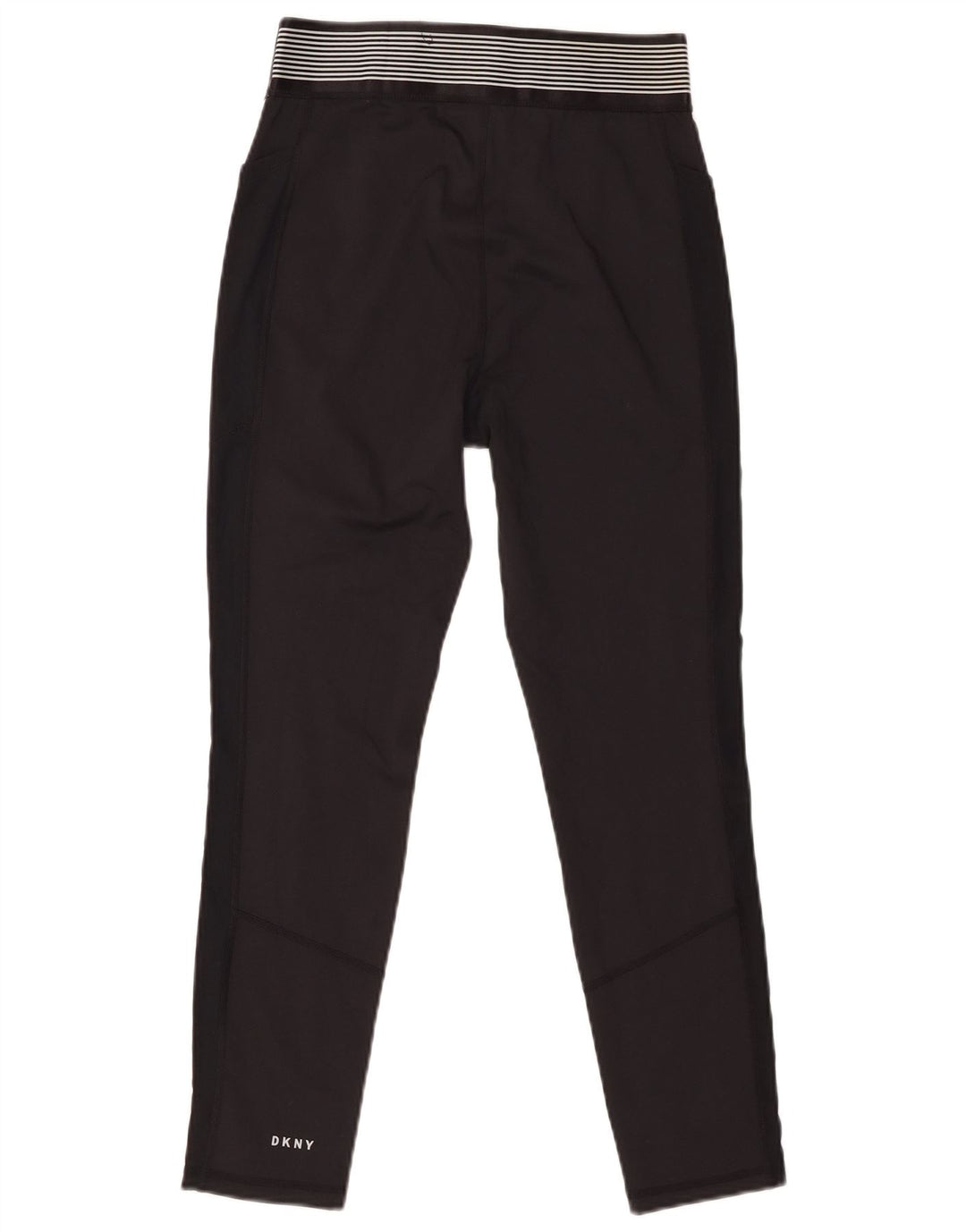 Dkny Womens Graphic Crop Leggings UK 12 Medium Black Polyester