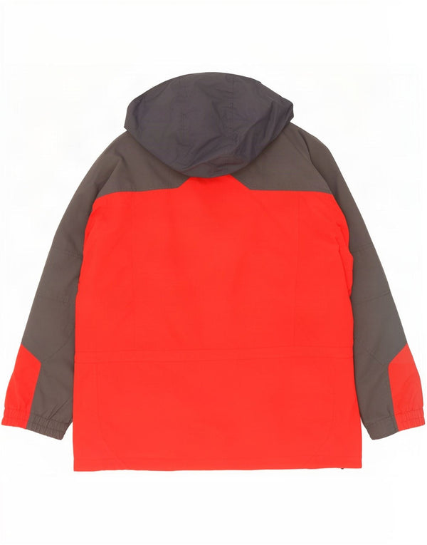 Columbia Herre Hooded Loose Fit Windbreaker Jacket UK 42 XL Rød Colourblock