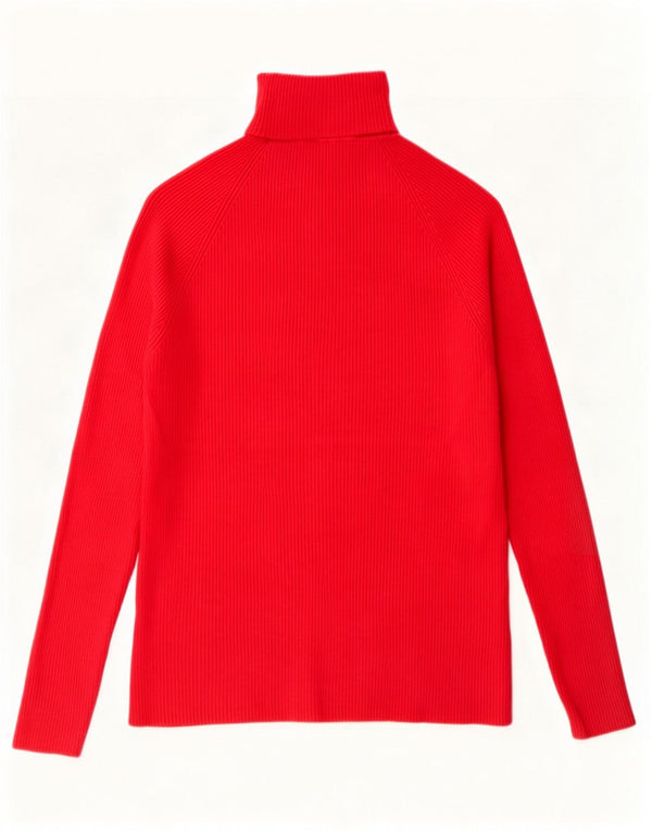Marks & Spencer Dame Rullehals sweater UK 14 Medium Rød Viscose