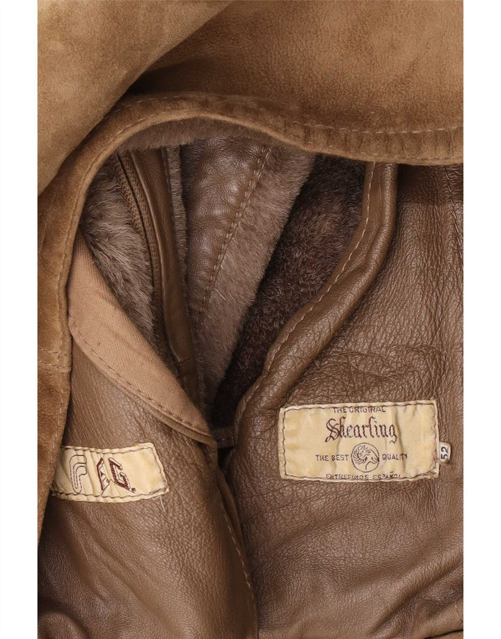 Vintage Herre Shearling Jacket IT 52 XL Beige