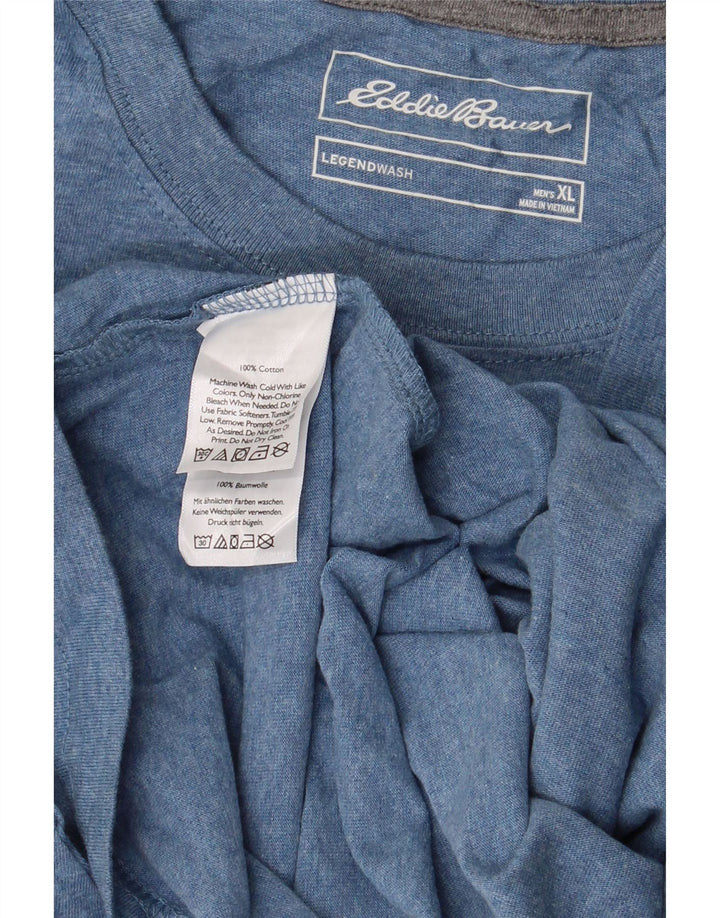 EDDIE BAUER Herre T-Shirt Top XL Blå Bomuld