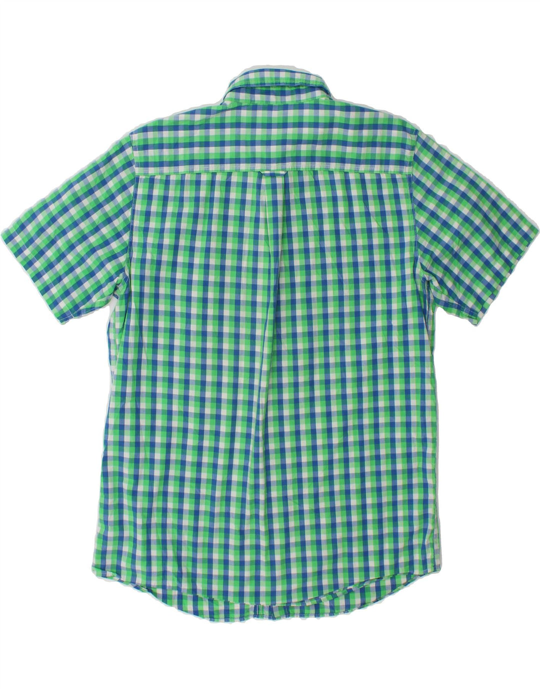 CHAPS Mens Short Sleeve Shirt Medium Green Check Cotton Vintage Chaps and Second-Hand Chaps from Messina Hembry 