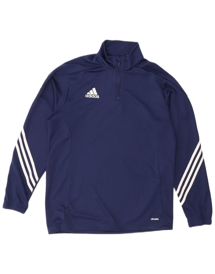 Adidas Herre Climalite Pullover med lynlås-hals Træningsdragt Top Stor marineblå