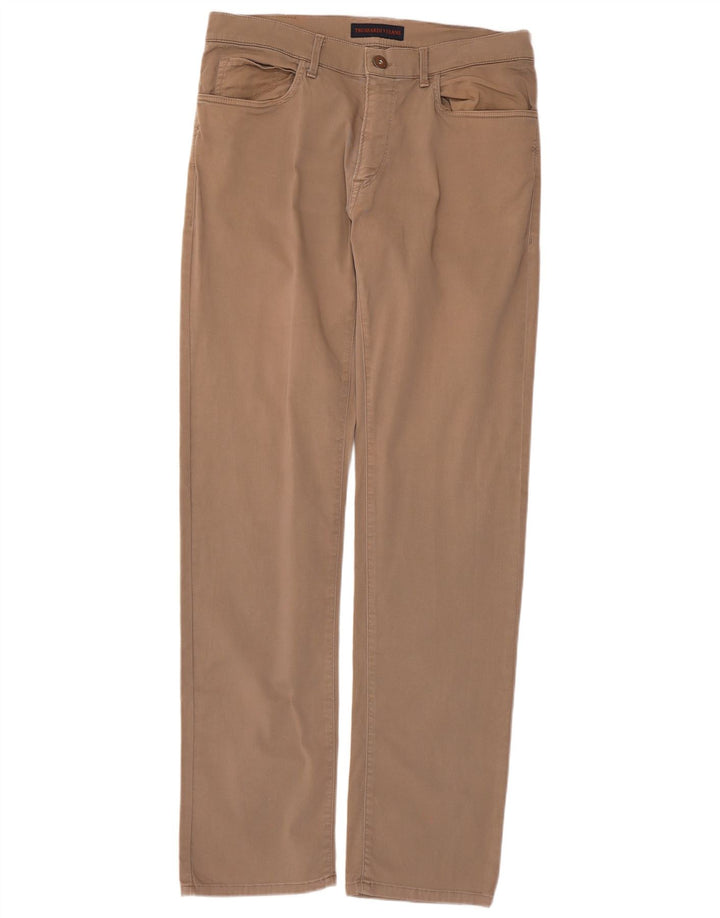 Trussardi Straight Casual Bukser til mænd W35 L33 Beige Polyester