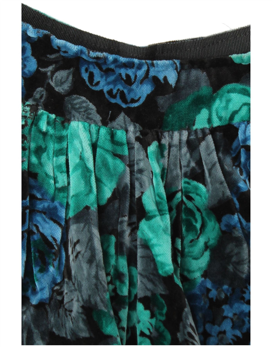 Vintage Kvinders Velvet A-Line nederdel W28 Medium Multicolored Floral