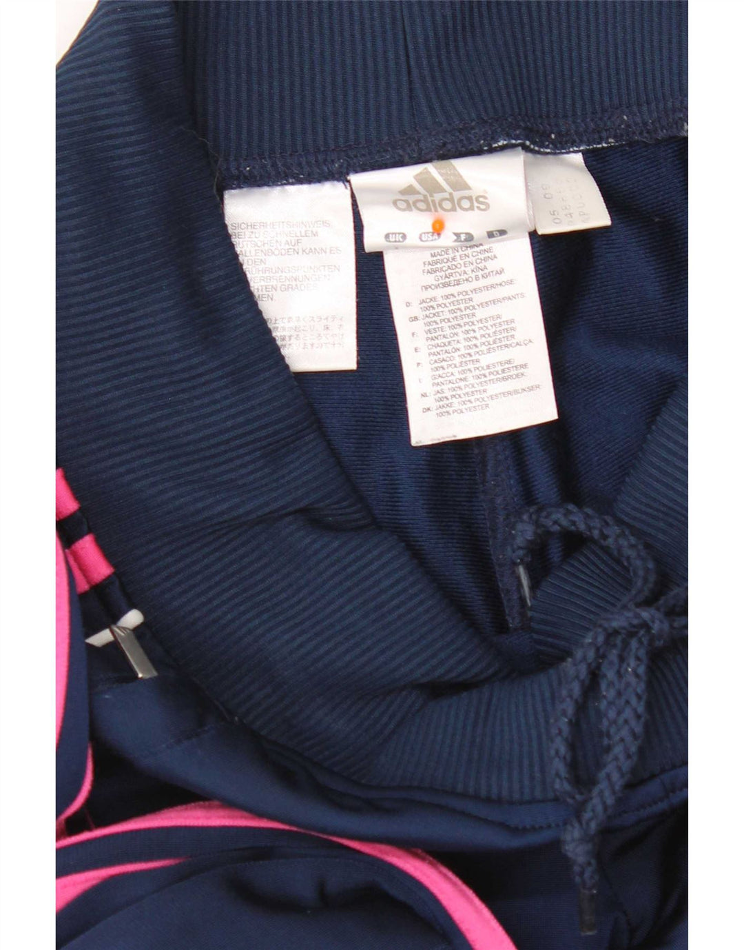 Adidas Dame træningsdragt Bukser UK 8 Small Navy Blue Polyester