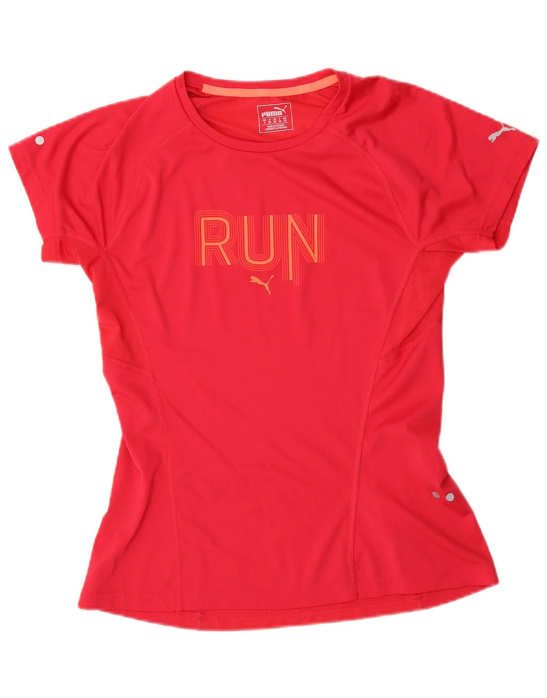 Puma Graphic T-Shirt Top UK 10 Lille rød polyester