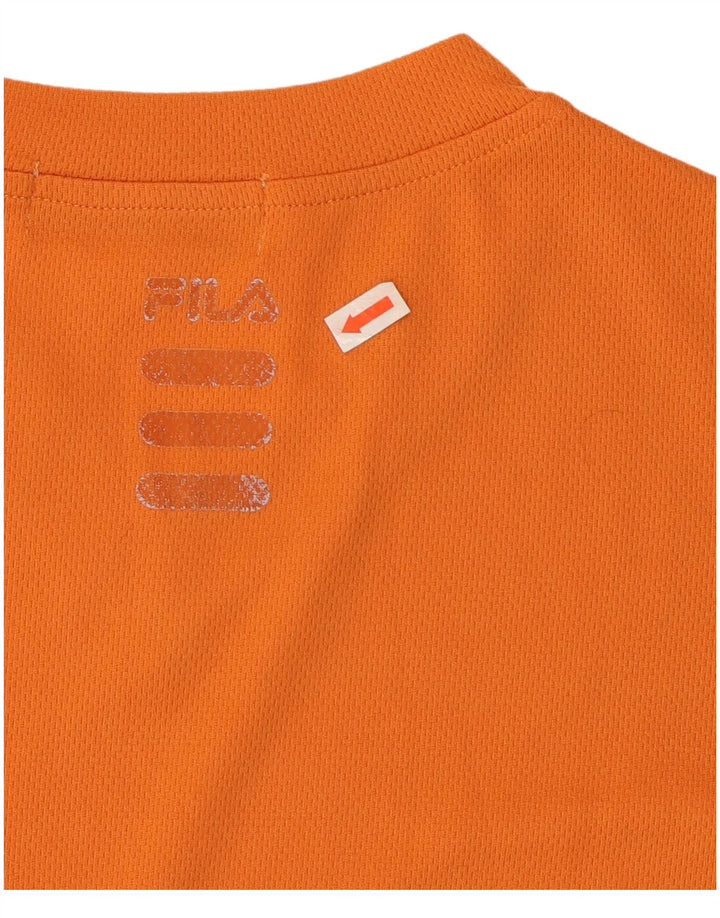 FILA Dame T-Shirt Top UK 16 Stor Orange Polyester
