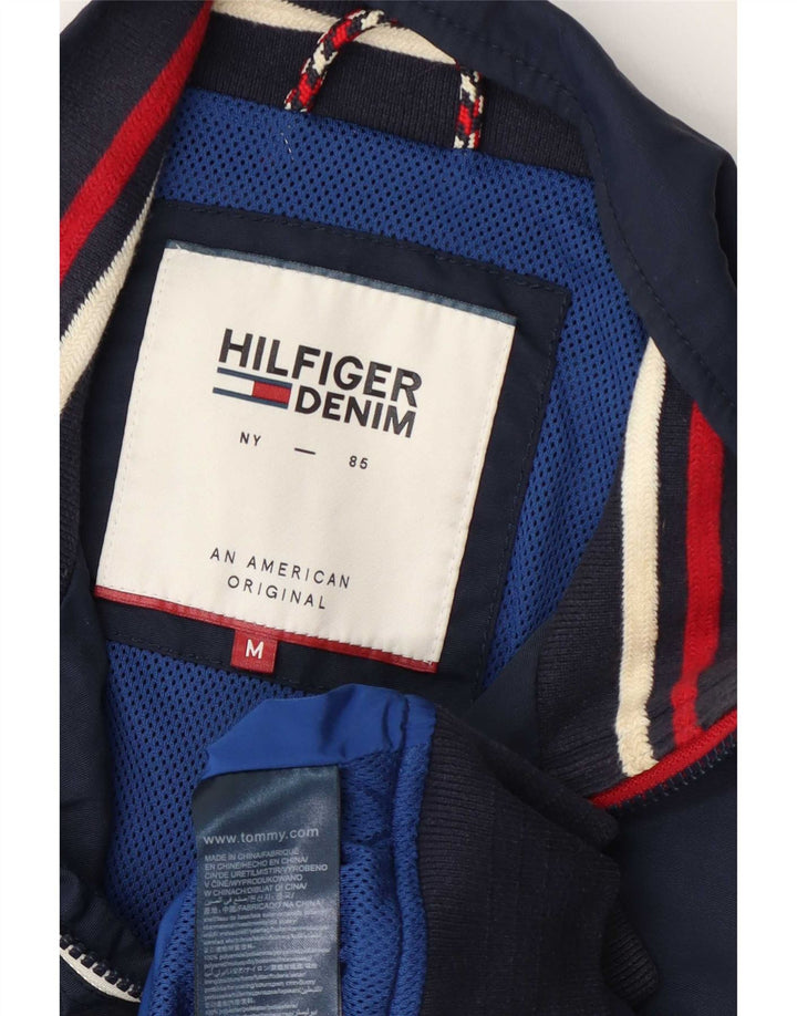 Tommy Hilfiger Bomberjakke til mænd UK 38 Mellem marineblå stribet polyamid