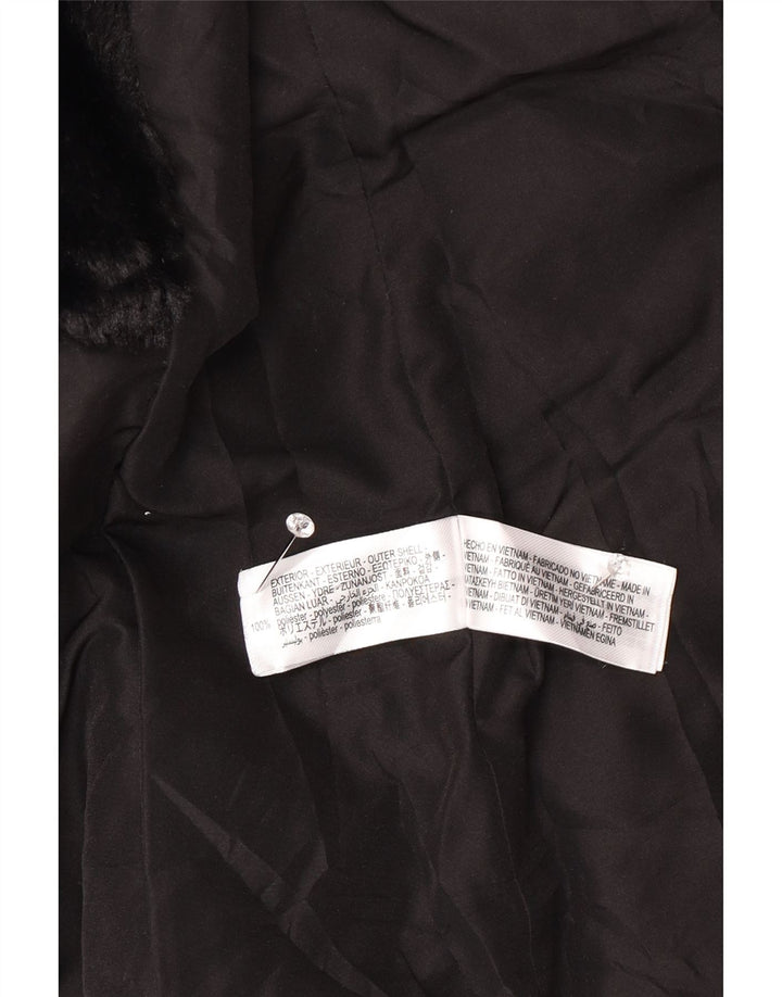 Zara Dame Hætte Sherpa polstret jakke UK 10 Small Grå Polyester