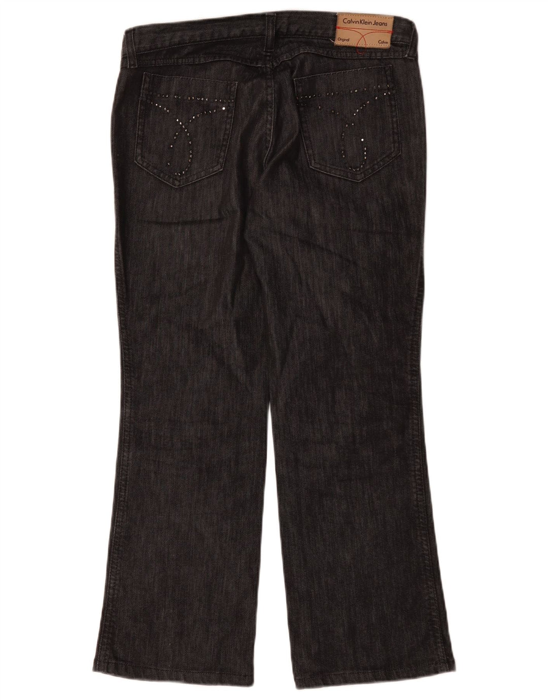 Calvin Klein Dame Straight Jeans W30 L28 Sort Bomuld
