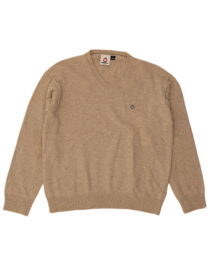 Murphy & Nye Herre V-hals sweater 2XL Beige Uld