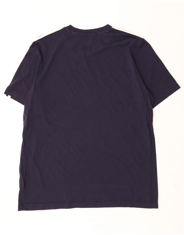 ADIDAS Herre T-Shirt Top Medium Marineblå Bomuld