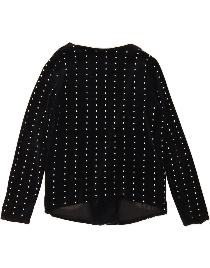 ZARA Womens Velvet 1 Button Blazer Jacket UK 10 Small Black Cotton Vintage Zara and Second-Hand Zara from Messina Hembry 