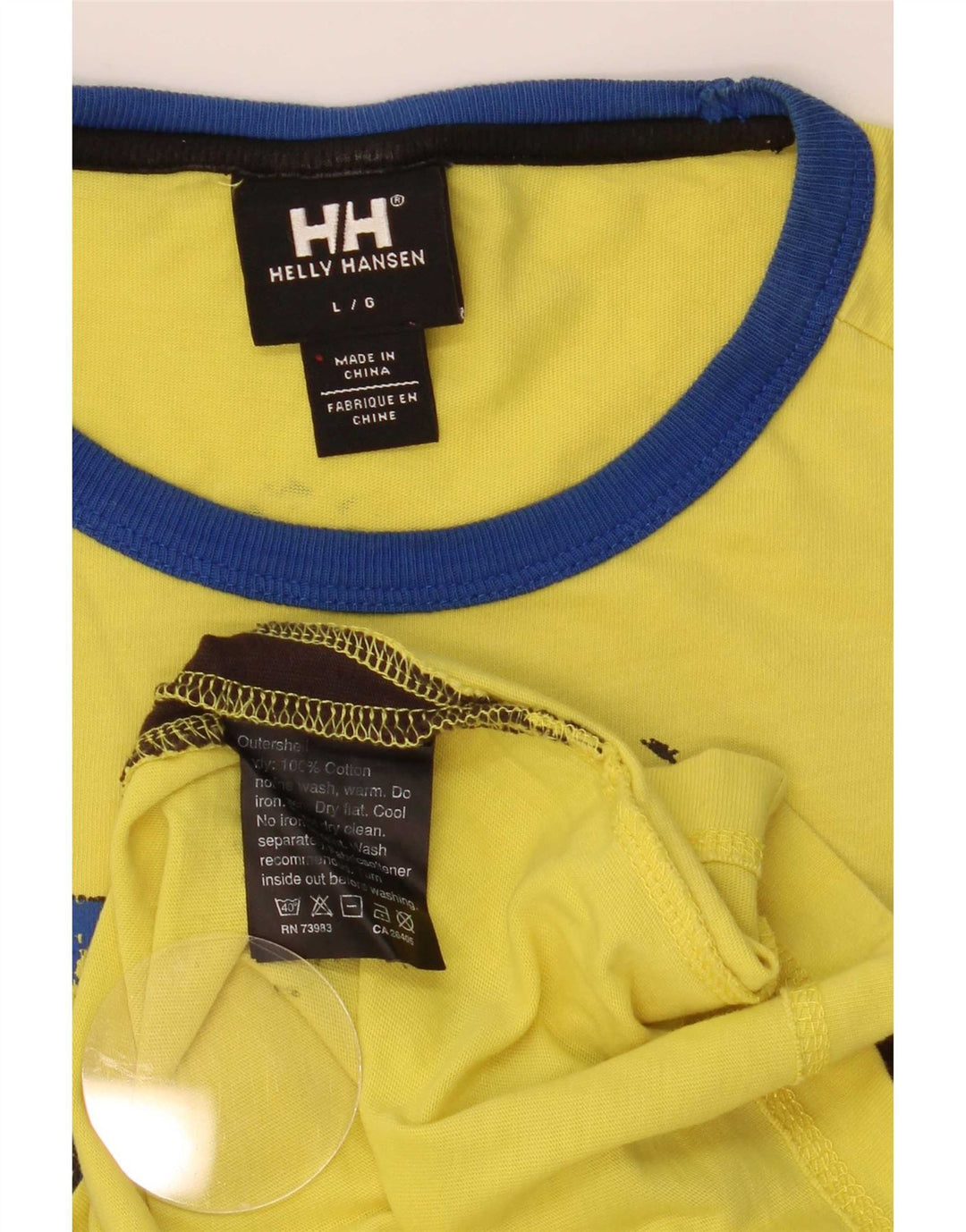 Helly Hansen Herre Grafisk T-Shirt Top Stor Gul Colourblock Bomuld
