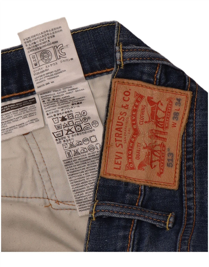 Levi's Herre 513 Slim Straight Jeans W38 L31 Blå Bomuld
