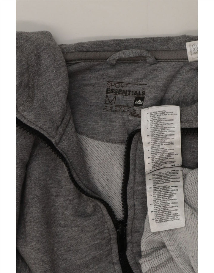 Adidas Hættetrøje med lynlås til mænd mellemgrå bomuld