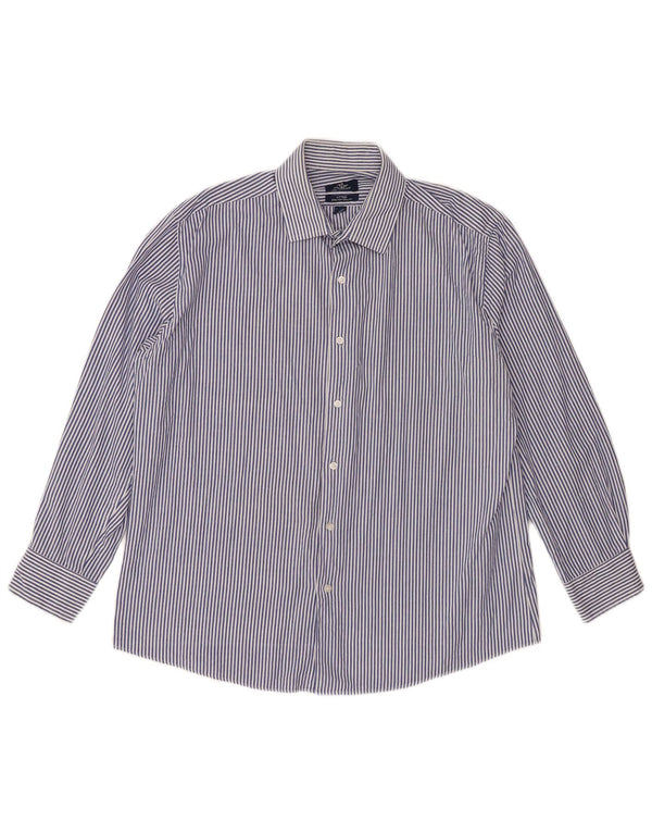 Dockers Herre Fitted Shirt Størrelse 16 16 1/2 Stor Blå Stribet Bomuld