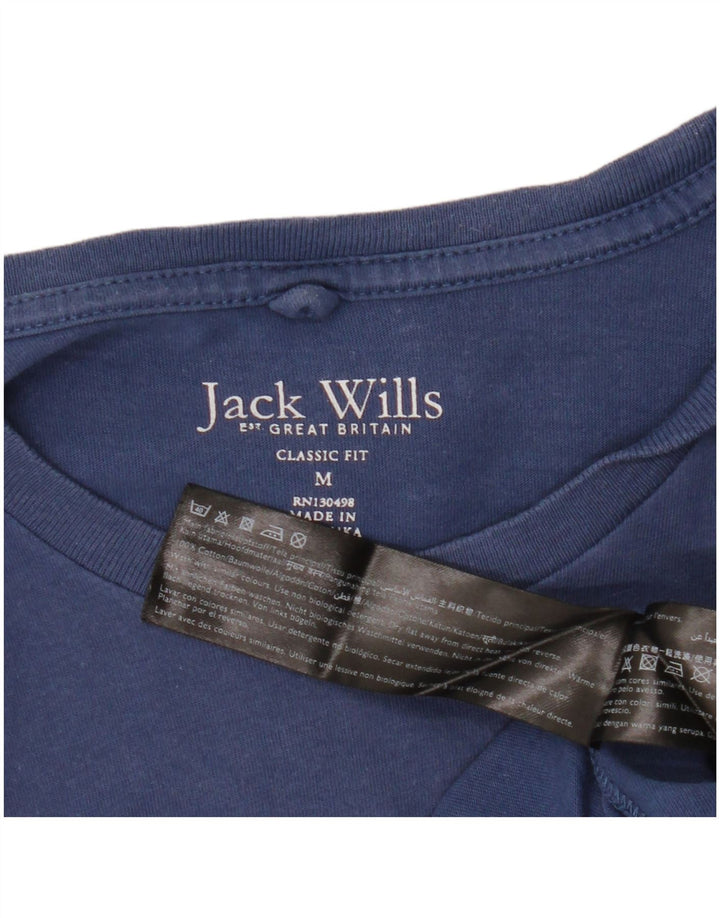 Jack Wills Herre Classic Fit T-shirt Top Medium Blue Bomuld