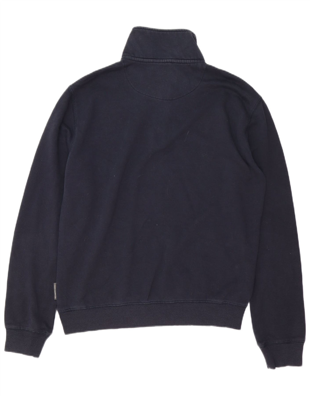 FRANSK FORBINDELSE Herre Zip Neck Sweatshirt Jumper Medium Navy Blue Bomuld
