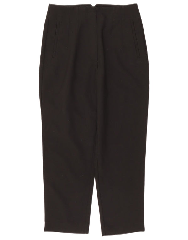 Zara Kvinder Højtaljet tilspidsede Chinobukser Large W30 L26 Sort Polyester