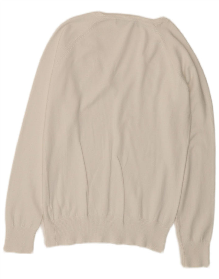 ZARA Dame V-hals sweater UK 14 Large White