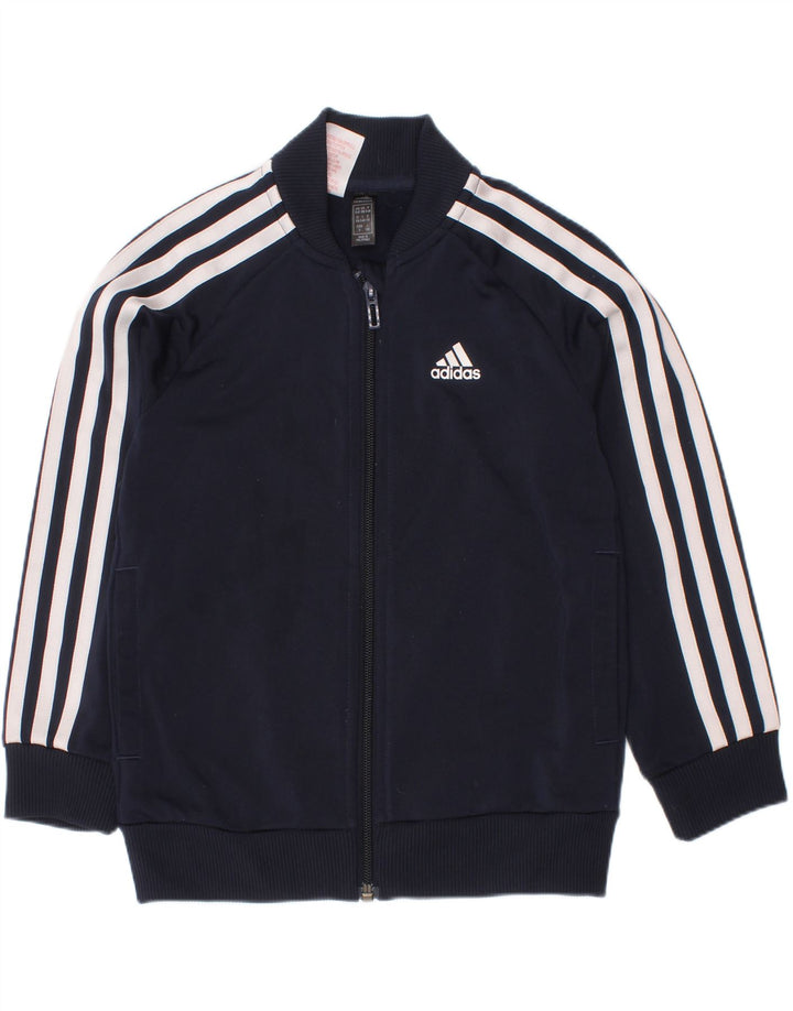 Adidas Drenge Træningsdragt Topjakke 5-6 År Marineblå Polyester