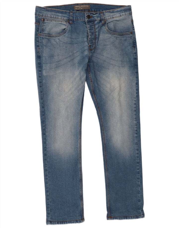 French Connection Slim Jeans til mænd W36 L32 blå bomuld